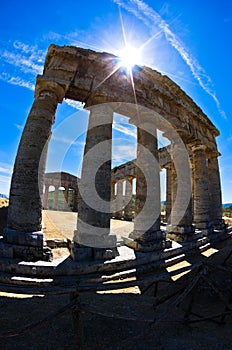 Old greek temple at Segesta, Sicily