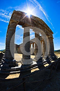 Old greek temple at Segesta, Sicily