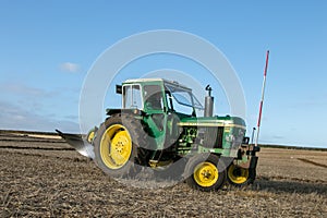 A old green john deere 2030 tractor