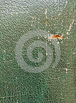 Old green leather scratched surface