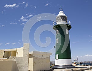 Old green lighthouse at Fremantle Western Australia photo