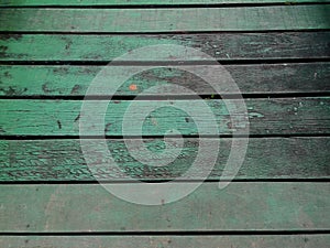 Old Green pastel wood planks texture background.