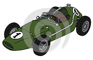 The old green racecar photo