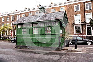 The old green taxi house in London photo