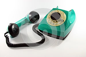 Old green telephone
