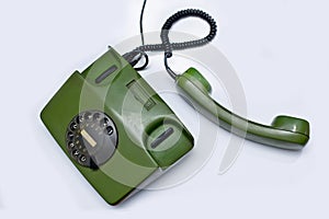 Old green telephone