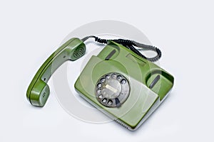 Old green telephone