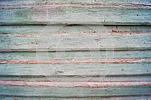 Old green wooden plank wall