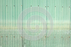 Old green zinc wall