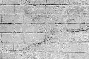 Old grey broken brickwork wall texture cement gray concrete background