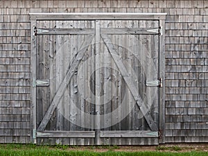 Old cedar barn doors photo