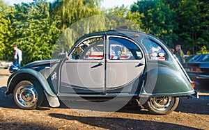 Old grey Citroen 2CV Charleston at a car show