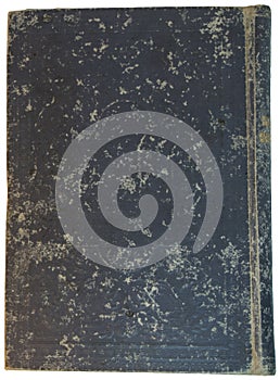 Old grey textile cover of hand-written book isolated
