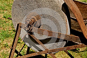 Old grindstone for sharpening tools