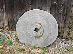 Old grindstone wheel. photo