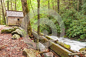 Old grist tub mill in the Great Smoky Mountains