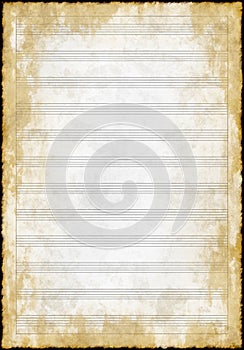 Old grunge blank music paper