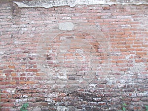 Old Grunge brick wall, old brickwork on panoramic view