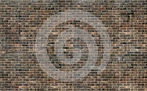 Old grunge brown brick wall texture background