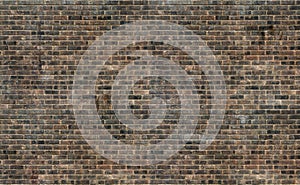 Old grunge brown brick wall texture background photo