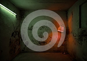 Old, grunge empty basement room