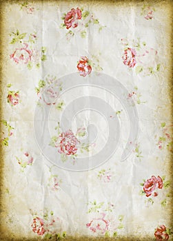 Old grunge paper ,flower pattern