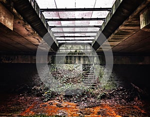 Old grunge place under the bridge