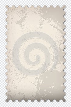 Old grunge postage stamp. Clean postage stamp template. Postage stamp border. Mockup postage stamp with shadow. Blank postage