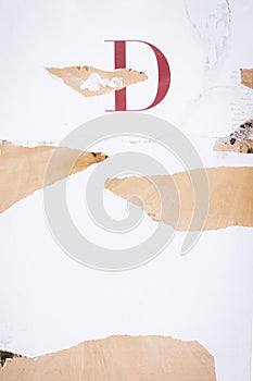 Old grunge ripped torn collage posters creased crumpled paper placard texture background with copy space for text or