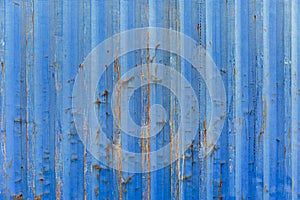 Old grunge rusty wave stripe steel container metal wall texture pattern for background