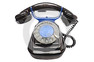 Old grunge vintage Dial Phone on white isolated