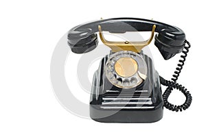 Old grunge vintage Dial Phone on white isolated