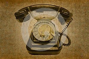 Old grunge vintage Dial Phone on white isolated