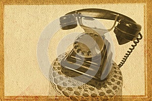 Old grunge vintage Dial Phone on white isolated