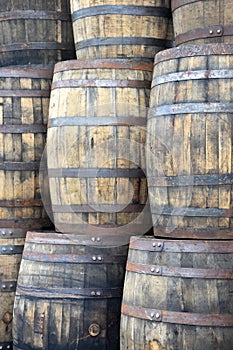 Old Grunge Wooden Barrels