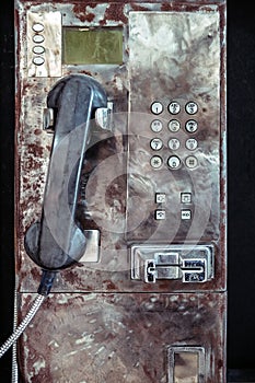 Old Grungy Public Payphone