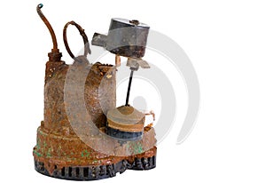 Old grungy rusted sump pump