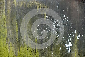 Old grungy scratched dirty rusty vintage colored painted sheet algae moss Citroen 2CV