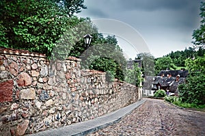 An old and grungy street in Latvia