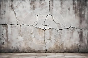 Old grungy texture, white grey color concrete cement wall with detail of rough stucco and crack for background and design art work