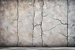 Old grungy texture, white grey color concrete cement wall with detail of rough stucco and crack for background and design art work