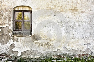 Old Grungy Wall with A Window
