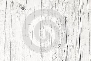 Old grungy and weathered white grey painted wooden wall plank texture background marked by long exposure to the elements