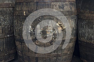 Old Grungy Wine Barrels