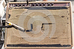 Old guitar amplifier photo