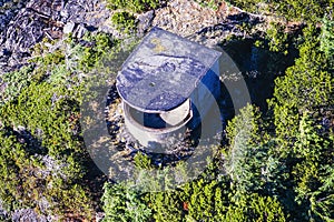 Old gun enplacement Yorke Island, BC, Canada