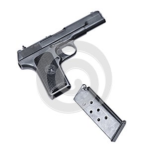 Old gun isolated on a white with clipping path