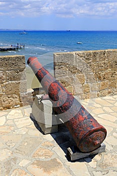 Old gun in Larnaka Medieval Castle