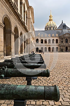 Old guns at the court of Army Museum, Paris