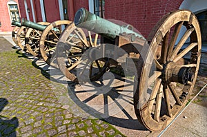 Old guns of Peter and Paul fortress in Saint-Petersburg